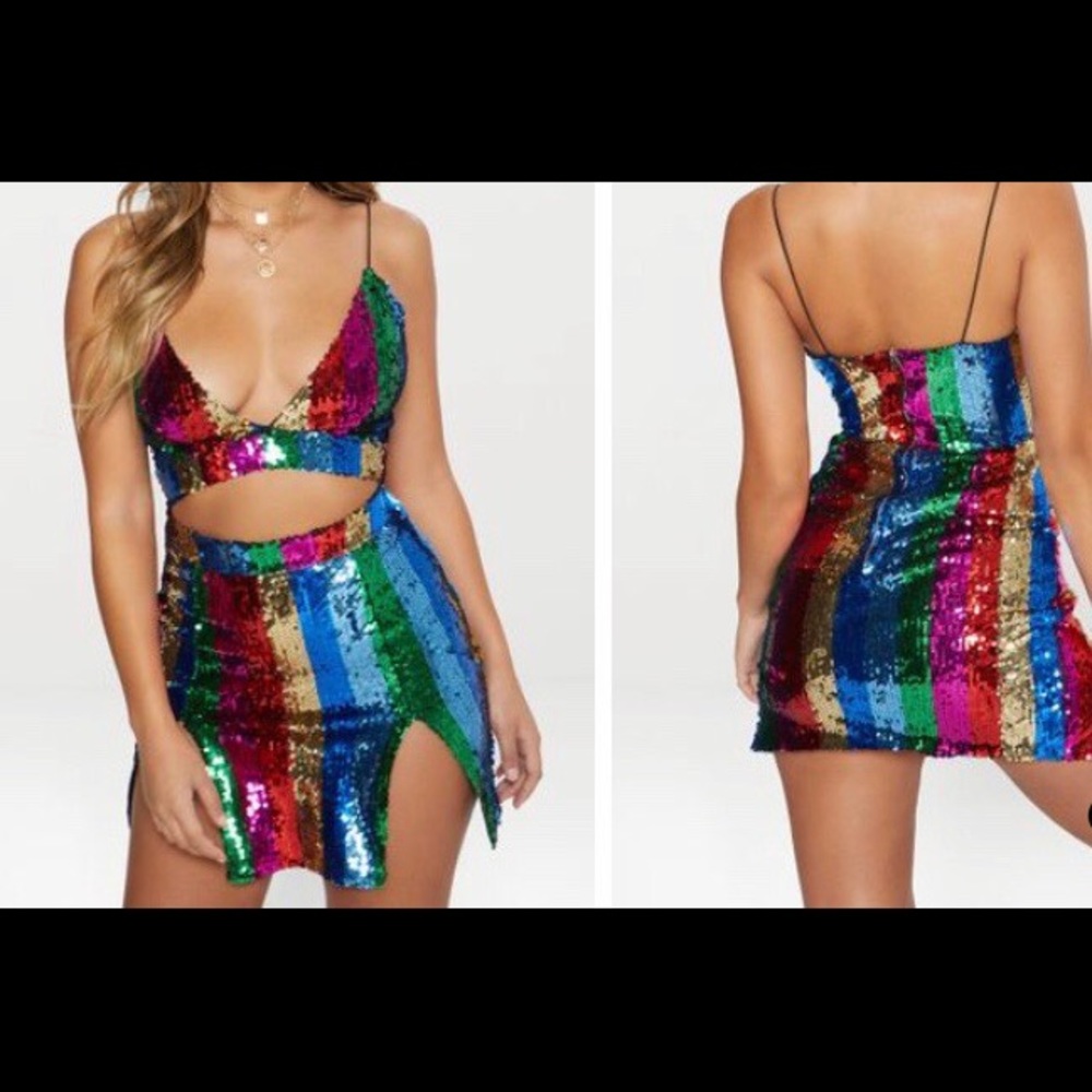 Color sequin dress SOLD